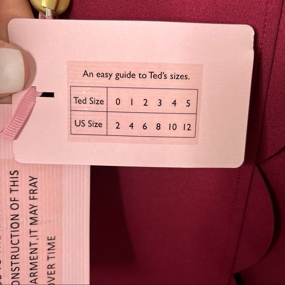 Ted Baker Jasmine Scallop Overlay Shift Dress Maroon Size 5 - Picture 11 of 14